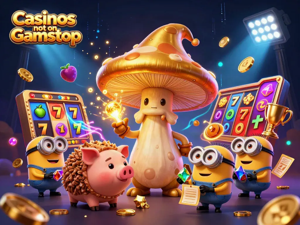 Engaging scene of Casinos not on Gamstop featuring magical characters and slot elements.