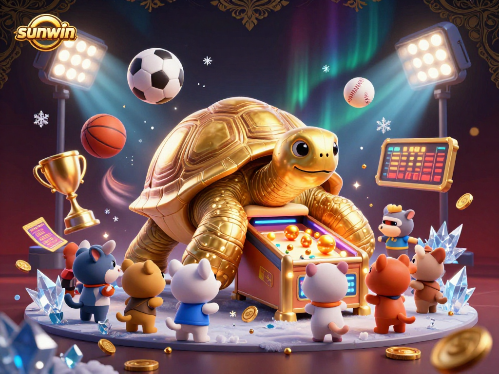 sunwin showcases thrilling sports betting action in an exciting 3D casino scene.
