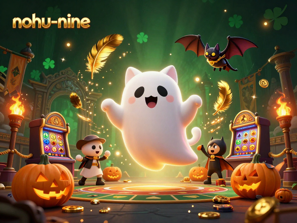 Experience the thrills of nohu-nine as a friendly ghost cat haunts a casino mansion with dynamic action.