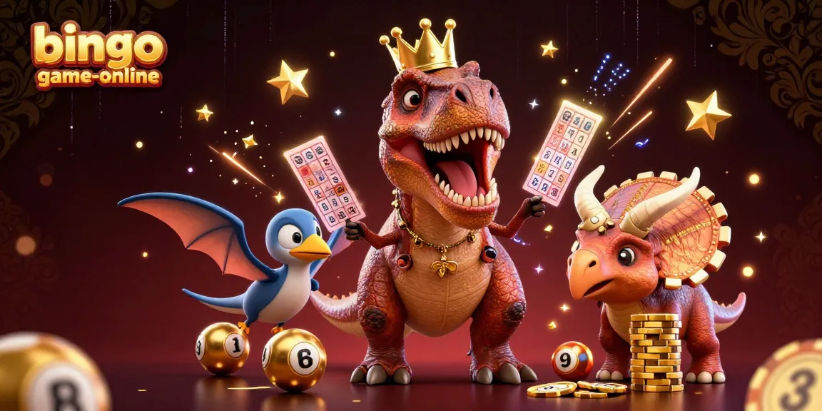 Experience jackpot excitement with bingo-game-online as a cartoon T-Rex and friends play bingo