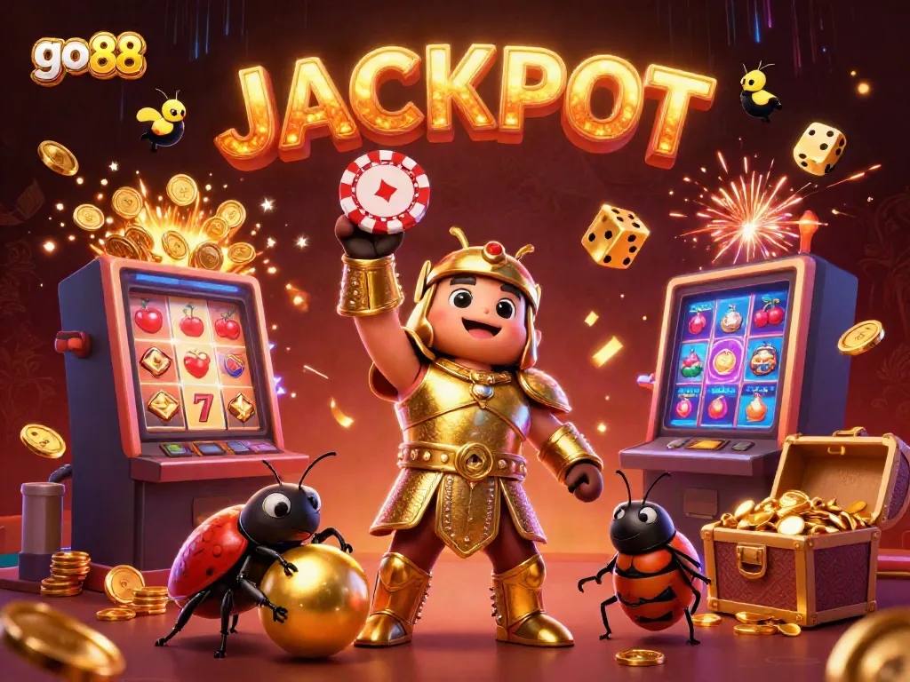 Experience thrilling gameplay at go 88 with a vibrant casino scene celebrating jackpot wins.