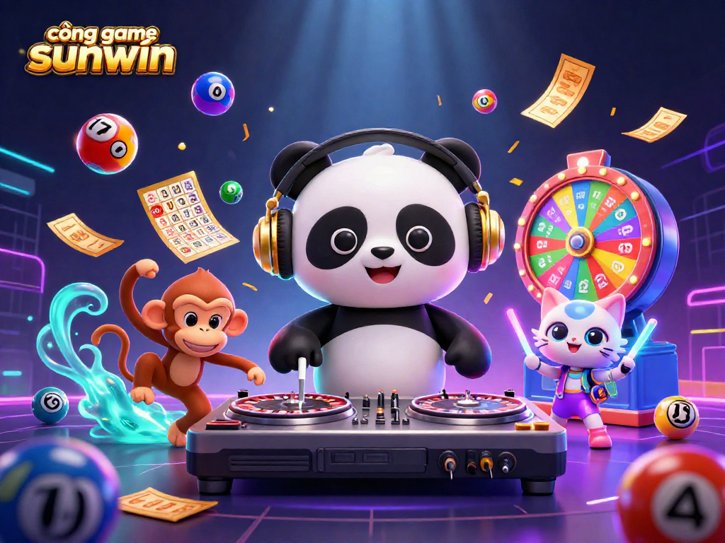 Engage in thrilling games at cổng game sunwin with DJ panda and vibrant casino elements!