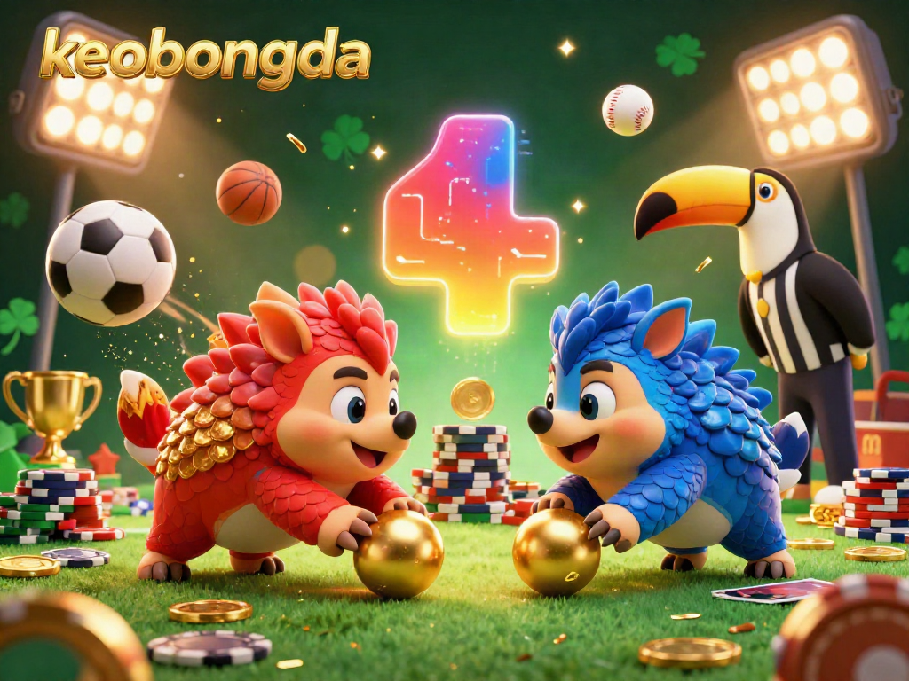 keobongda betting pangolins rolling golden balls through poker chips in a vibrant scene