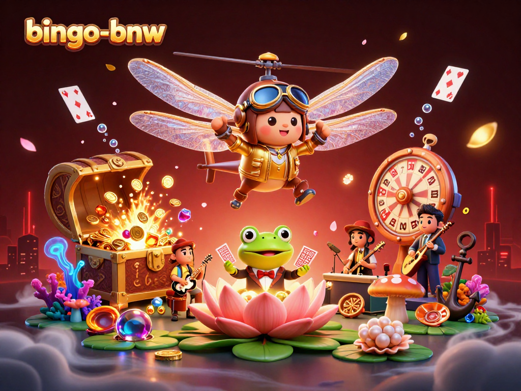 Bingo-bnw players enjoy thrilling online bingo with dynamic characters in a vibrant casino scene.