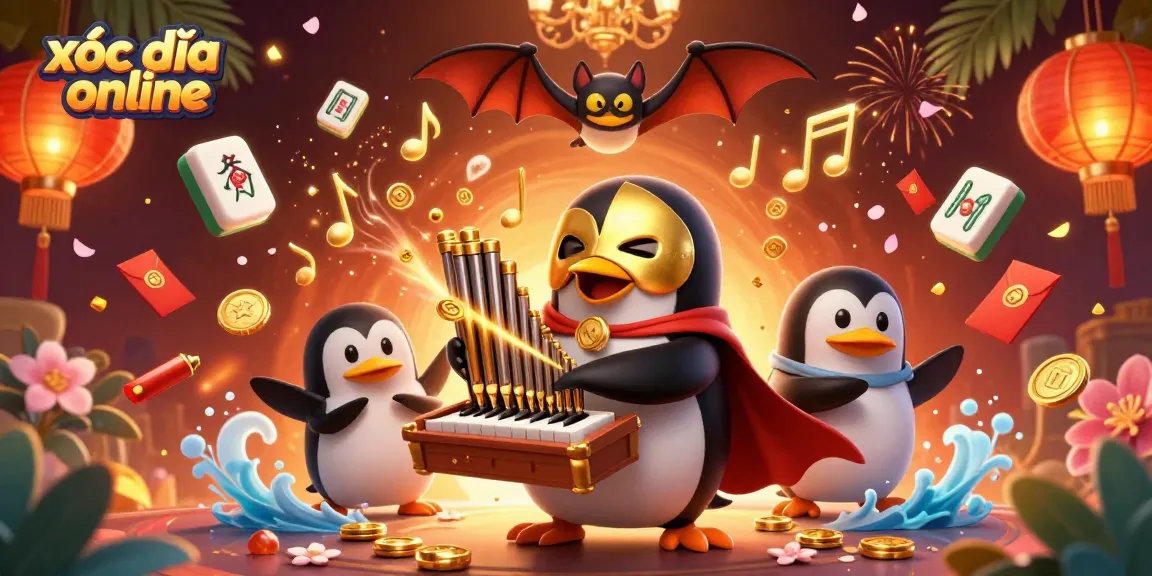 Experience exciting xóc đĩa online action with animated characters dispensing coins in a vibrant casino scene.