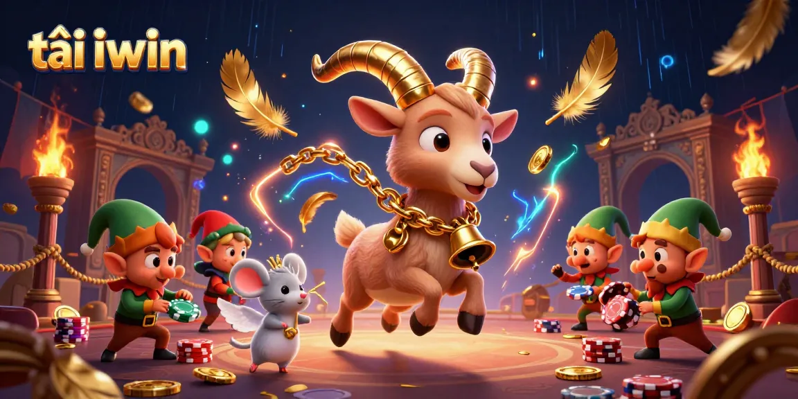 Engage in exciting gameplay with tải iwin, featuring festive characters in a dynamic casino scene full of visual detail.