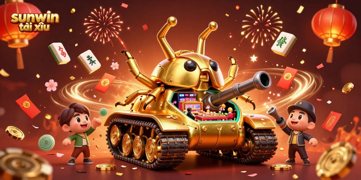 Experience sunwin tài xỉu excitement with a vibrant casino-themed illustration showcasing colorful confetti and dynamic game elements.