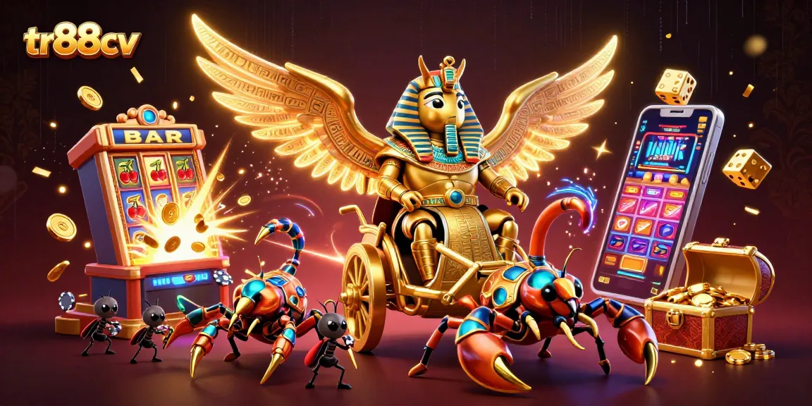 Engage in thrilling gameplay at tr88cv with vibrant golden gaming elements and intense action.
